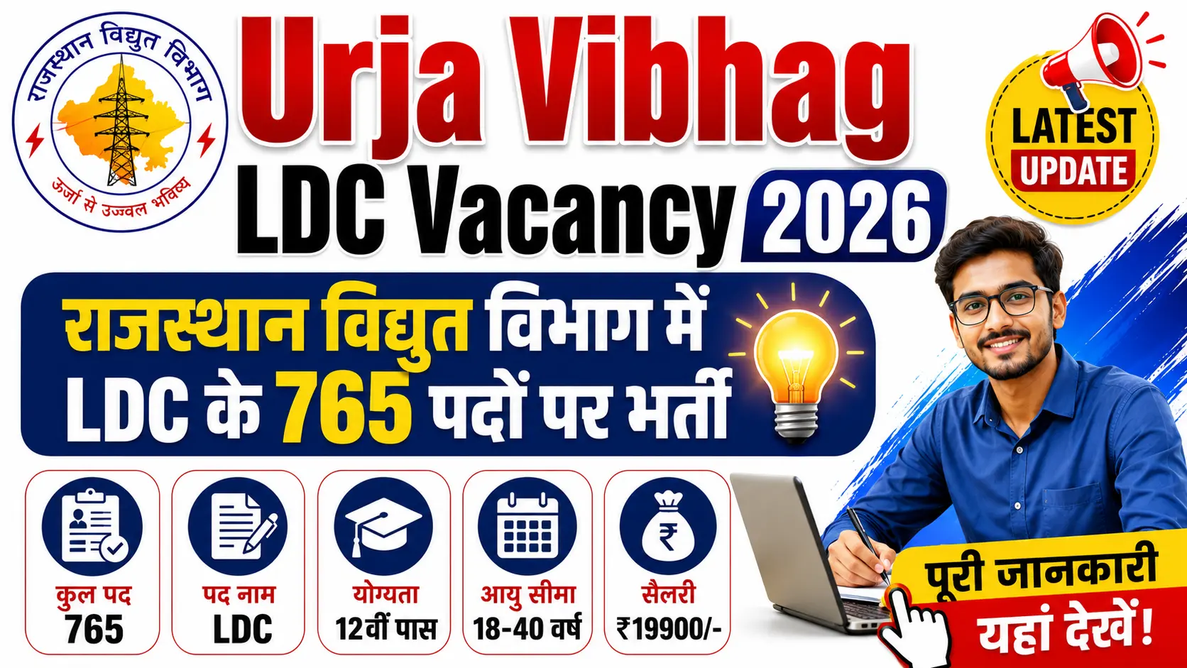 Urja Vibhag LDC Vacancy 2026